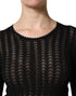 Dolce & Gabbana Black Cashmere Long Sleeves A-line Midi Dress
